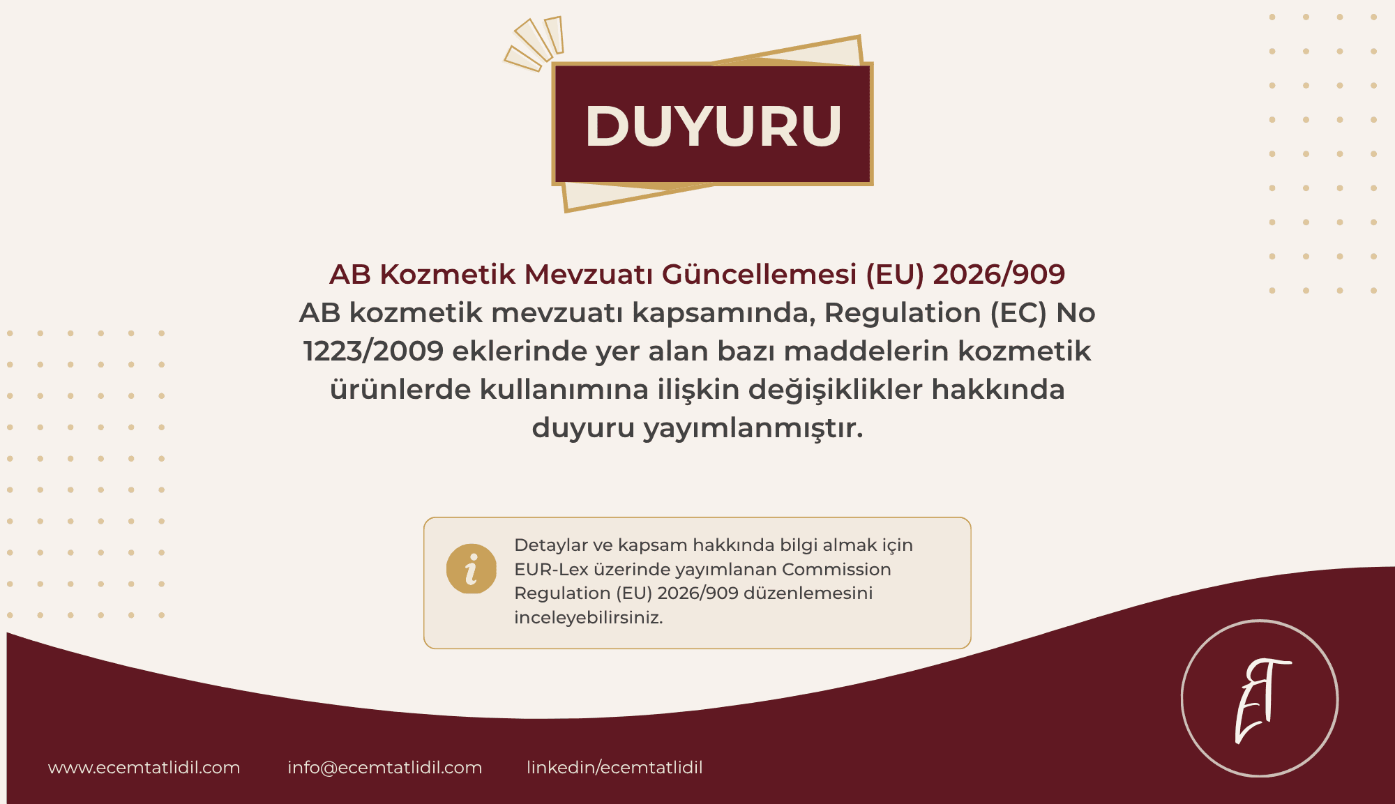 AB Kozmetik Mevzuatı Güncellemesi: Regulation (EU) 2026/909